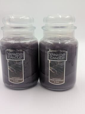 LOT OF 2 Yankee Candle DRIED LAVENDER & OAK Large Jar 22oz Unburned NEW